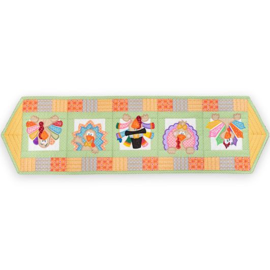 ITH Whimsical Turkey Table Runner | Machine Embroidery Designs by JuJu	