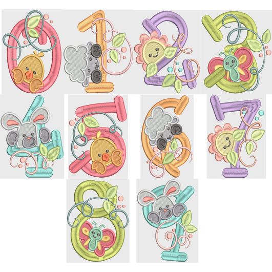 It's Spring Numbers | Machine Embroidery Designs by JuJu
