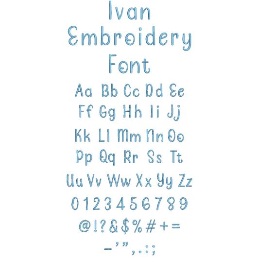 Ivan Embroidery Font | Machine Embroidery Designs by JuJu