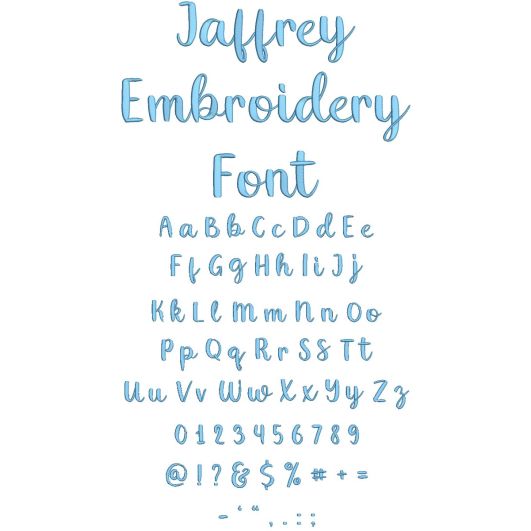 Jaffrey Embroidery Font | Machine Embroidery Designs by JuJu