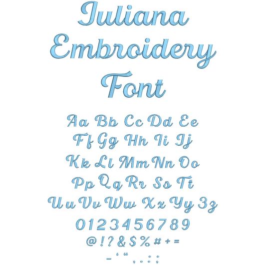 Juliana Embroidery Font | Machine Embroidery Designs by JuJu