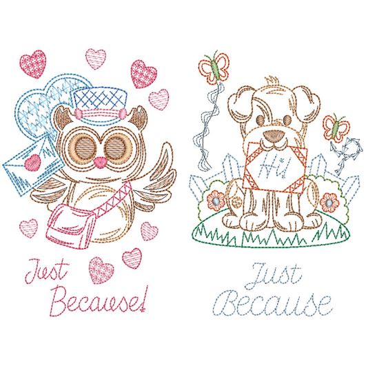 Just Because Greeting Cards 1 Digital Embroidery Designs by JuJu 