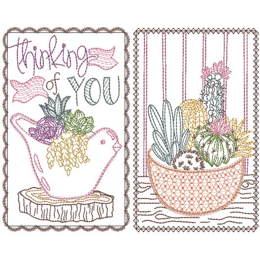 Just Because Greeting Cards Set 3 | Machine Embroidery Designs by JuJu