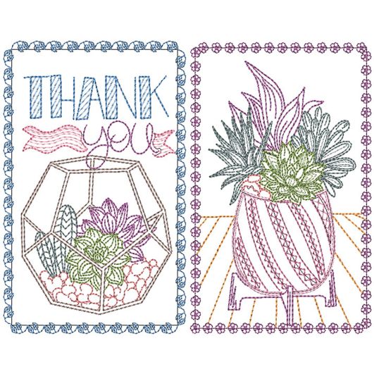 Just Because Greeting Cards Set 4 | Machine Embroidery Designs by JuJu