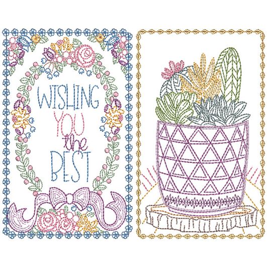 Just Because Greeting Cards Set 5 | Machine Embroidery Designs by JuJu