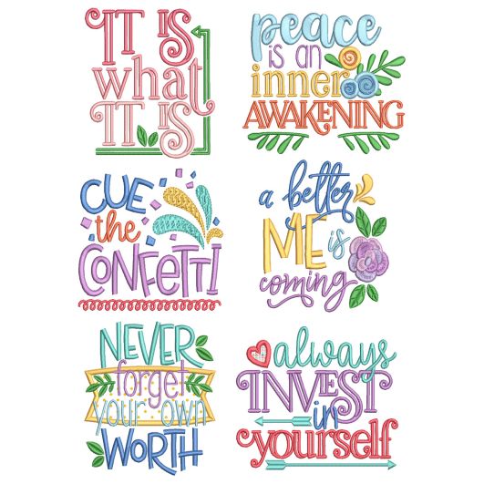 Just Relax Word Art 1 Machine Embroidery Designs by JuJu
