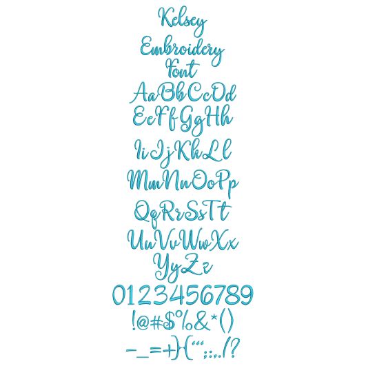 Kelsey Embroidery Font | Machine Embroidery Designs by JuJu