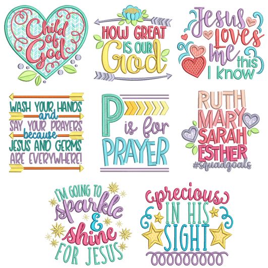 Kids Bible Sayings 1 Machine Embroidery Designs By JuJu
