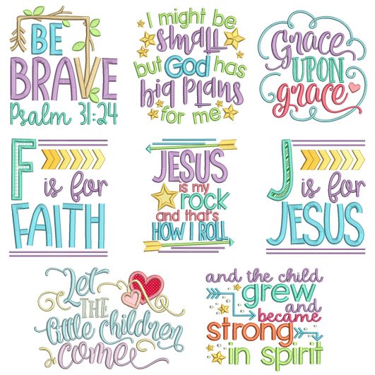 Kids Bible Sayings Machine Embroidery Designs By JuJu
