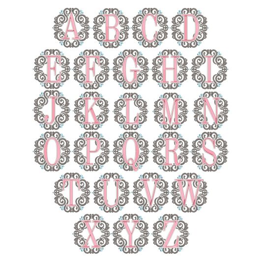 Lady Edith Monogram | Machine Embroidery Designs by JuJu