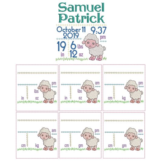 Lamb Birth Announcement Template Machine Embroidery Designs by JuJu