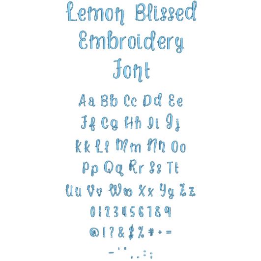 Lemon Blissed Embroidery Font | Machine Embroidery Designs by JuJu