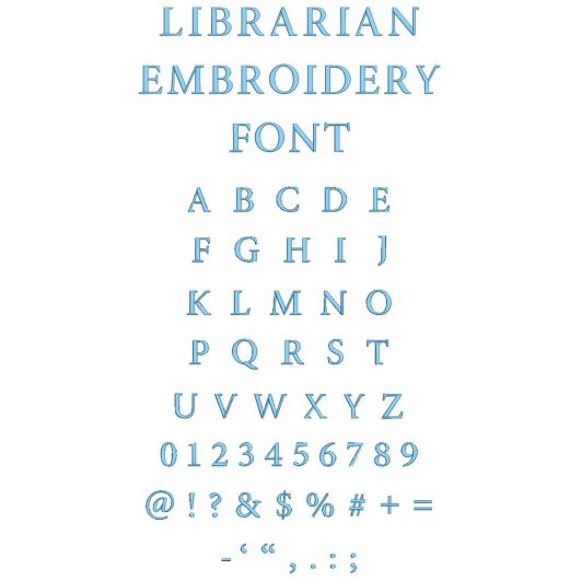 Librarian Embroidery Font | Machine Embroidery Designs by JuJu