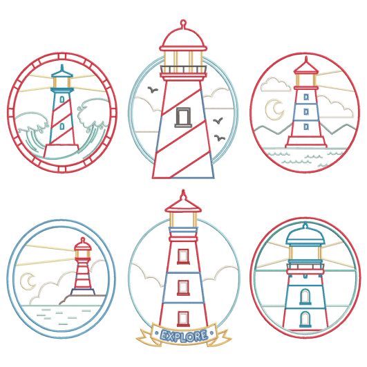 Lighthouse Lookout Machine Embroidery Designs by JuJu