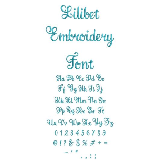 Lilibet Embroidery Font | Machine Embroidery Designs by JuJu