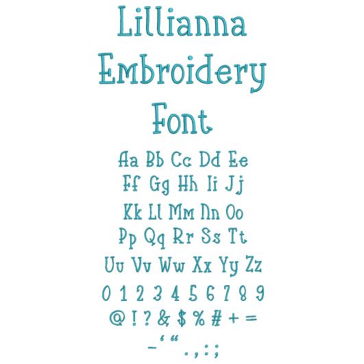 Lillianna Embroidery Font | Machine Embroidery Designs by JuJu