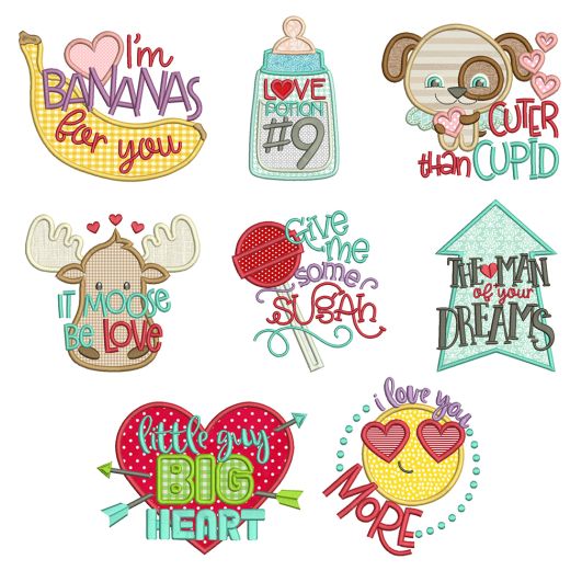 Lil Love Applique Machine Embroidery Designs By JuJu
