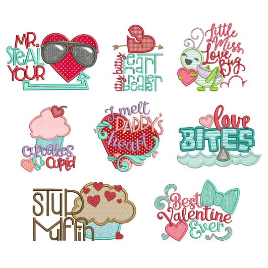 Lil Love Applique Machine Embroidery Designs By JuJu
