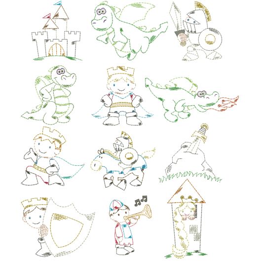 Lil Prince Charming Vintage Stitch Machine Embroidery Designs by JuJu