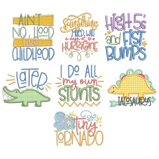 Little Ones Word Art 1 Machine Embroidery Designs by JuJu

