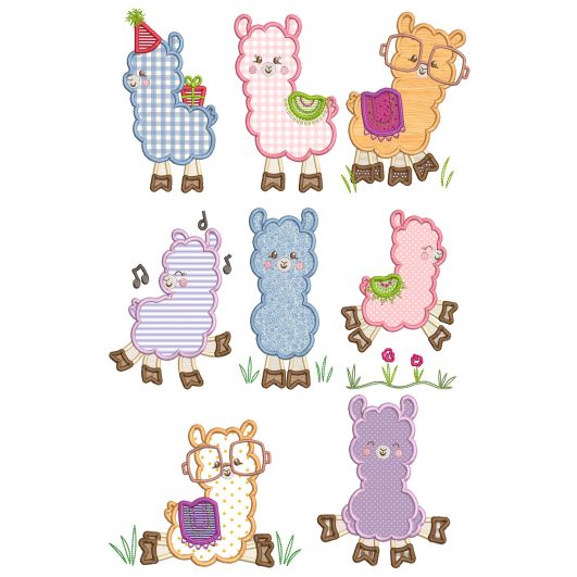 Llamas Applique Machine Embroidery Designs by JuJu