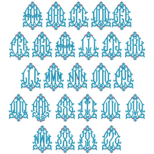 Louisa Monogram | Machine Embroidery Designs by JuJu