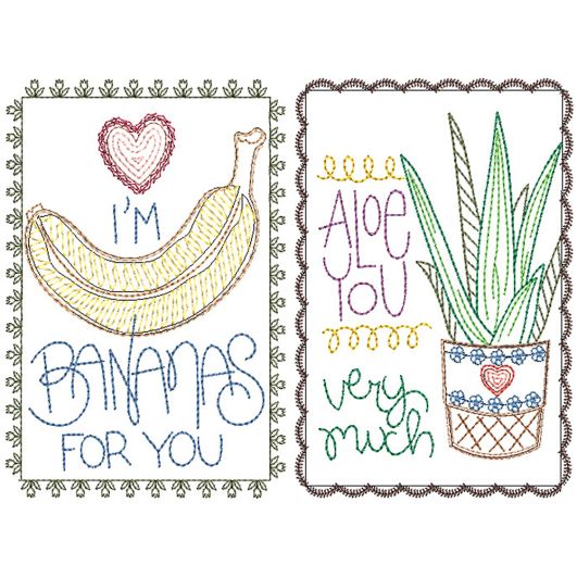 Love Greeting Cards 1 | Machine Embroidery Designs by JuJu