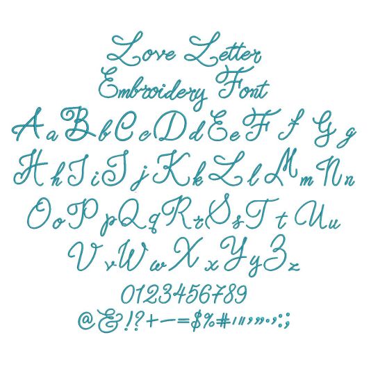 Love Letter Embroidery Font | Machine Embroidery Designs by JuJu