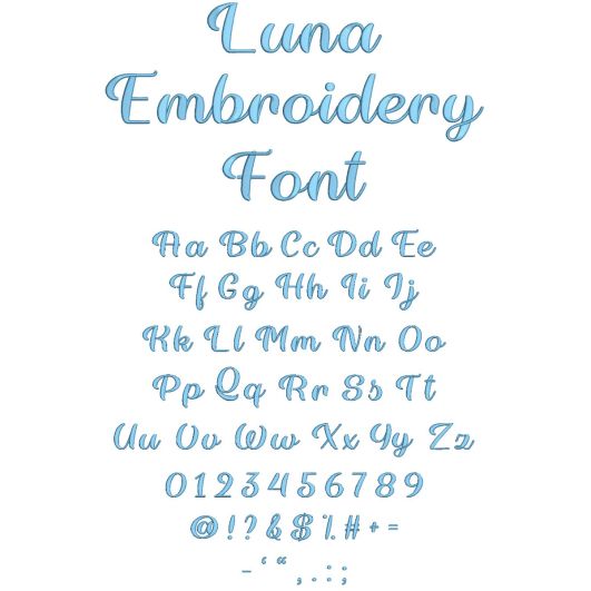 Luna Embroidery Font | Machine Embroidery Designs by JuJu