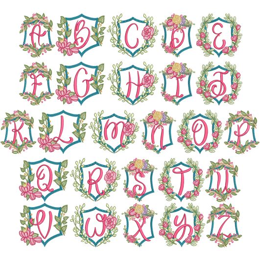Lydia Alphabet | Machine Embroidery Designs by JuJu