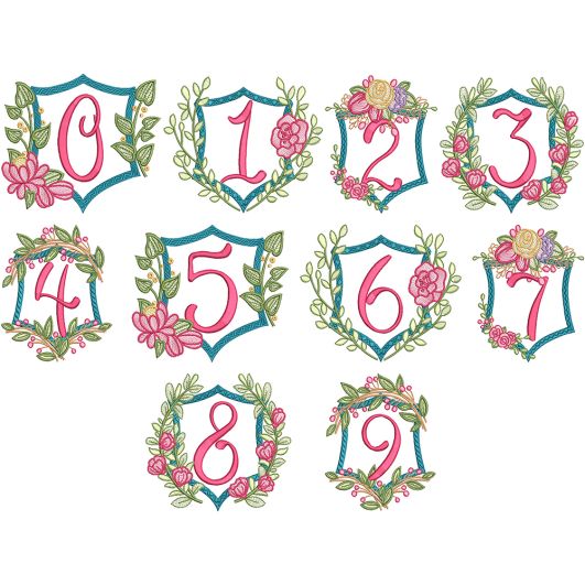Lydia Numbers | Machine Embroidery Designs by JuJu