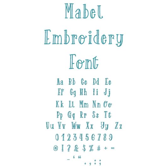 Mabel Embroidery Font | Machine Embroidery Designs by JuJu