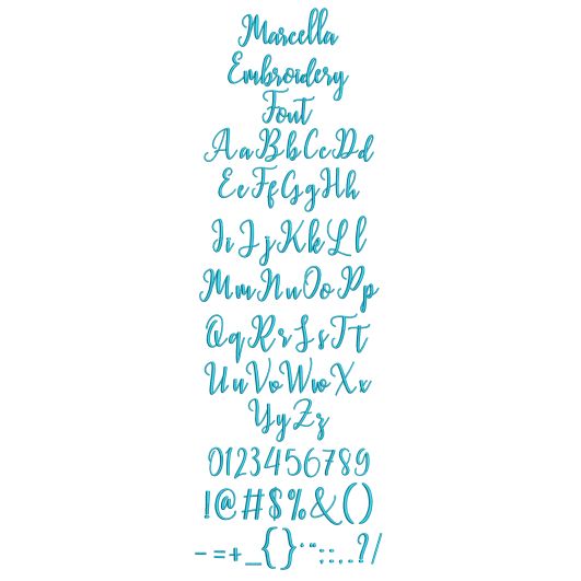 Marcella Embroidery Font | Machine Embroidery Designs by JuJu