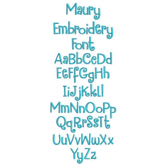 Maury Embroidery Font | Machine Embroidery Designs by JuJu