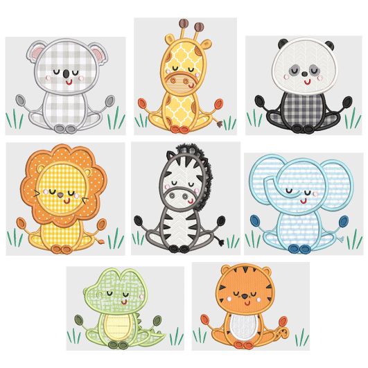 Meditation Animals 1 Machine Embroidery Designs by JuJu