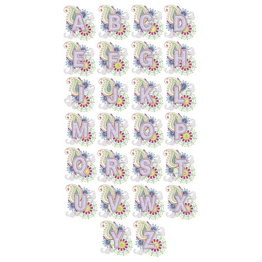 Mehndi Background Applique Monogram Machine Embroidery Designs by JuJu