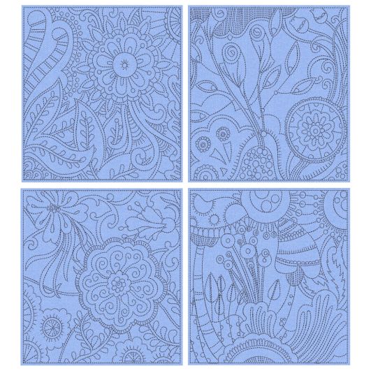 Mehndi Quilt Blocks 1 Machine Embroidery Designs by JuJu