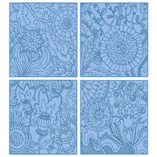 Mehndi Quilt Blocks 2 Machine Embroidery Designs by JuJu