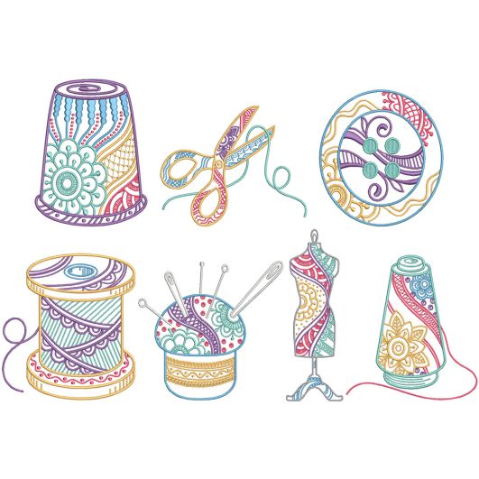 Mehndi Sewing Machine Embroidery Designs by JuJu