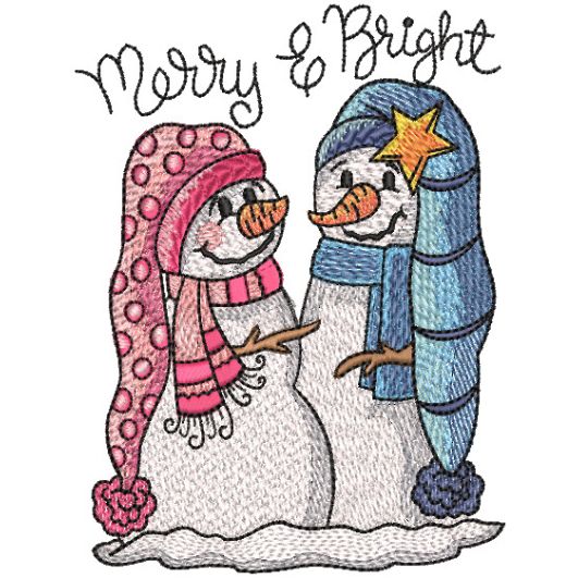 Merry And Brighy Whimsy Snowmen | Machine Embroidery Designs by JuJu