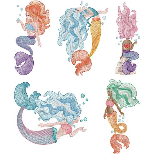Mesmerizing Mermaids | Machine Embroidery Designs by JuJu