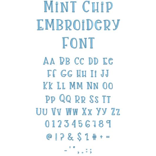 Mint Chip Embroidery Font | Machine Embroidery Designs by JuJu