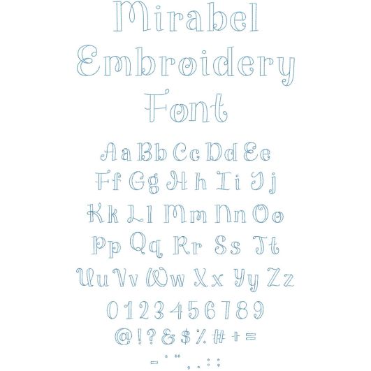 Mirabel Embroidery Font | Machine Embroidery Designs by JuJu