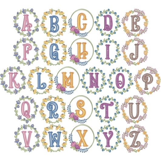 Mireille Alphabet | Machine Embroidery Designs by JuJu