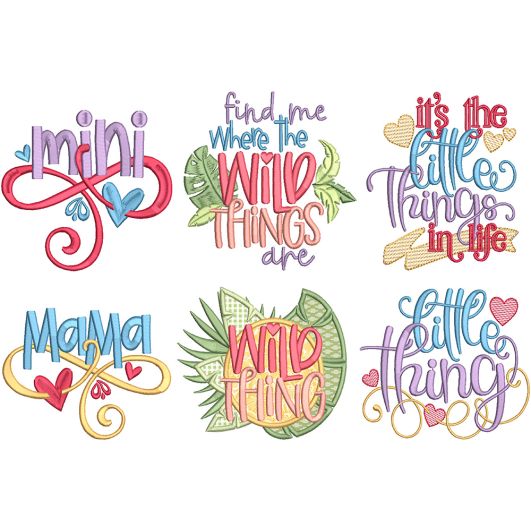 Mom and Me Word Art 2 | Machine Embroidery Designs by JuJu