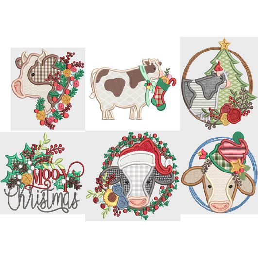 Merry Christmas To Moo Digital Embroidery Designs by JuJu
