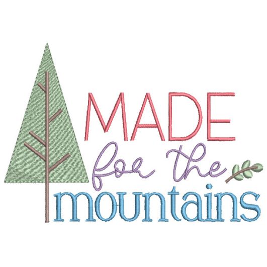 Mountain Life Word Art 2 | Machine Embroidery Designs by JuJu