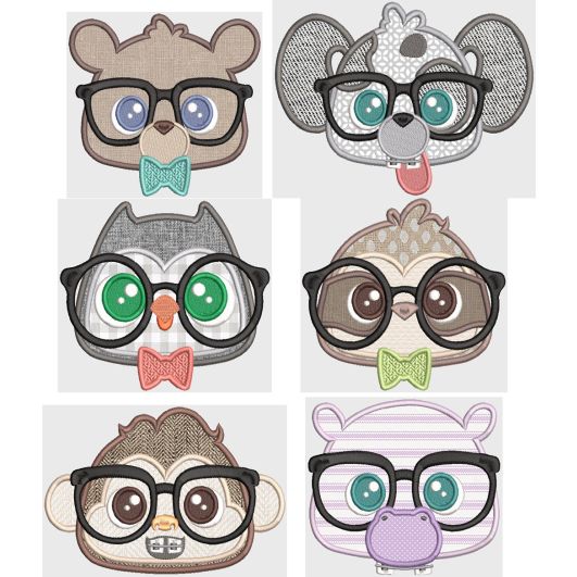 Nerdy Peekers Machine Embroidery Designs by JuJu
