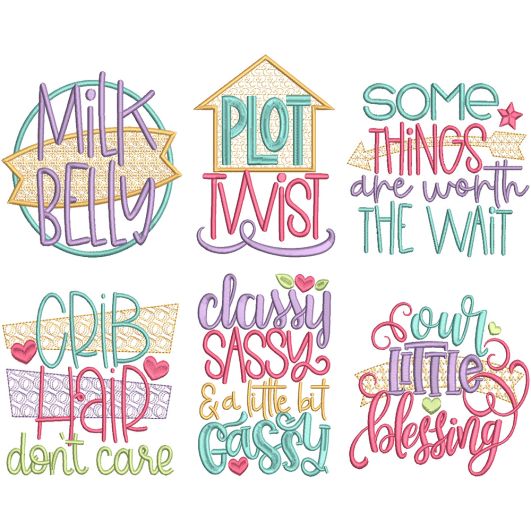 New Baby Word Art 1 Digital Machine Embroidery Designs by JuJu