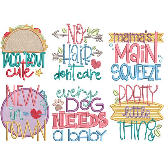 New Baby Word Art 2 Digital Machine Embroidery Designs by JuJu
